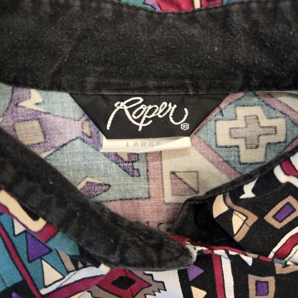 Vintage Roper Long Sleeve Aztec Vibe South Western Vibe - Picture 3 of 9